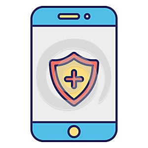 Locked cell phone, mobile security Vector Icon which can easily modify or edit