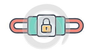 Locked Connection Cable Icon for Secure Data Transfer, vector design Generative AI