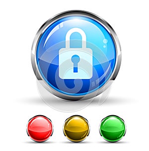 Locked Cristal Glossy Button