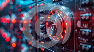 Locked data files display padlock symbols. Digital interface, secure, and encrypted data. AI Generated