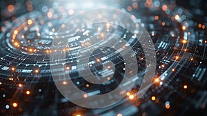 Locked data files display padlock symbols. Digital interface, secure, and encrypted data. AI Generated