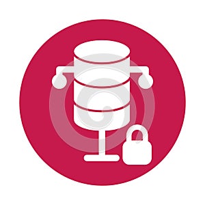Locked database Isolated Vector icon which can easily modify or edit