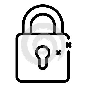 Locked digestion icon, outline style
