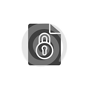 Locked document file line icon