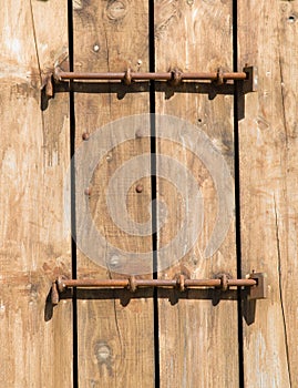 Locked door of traditional Boat House