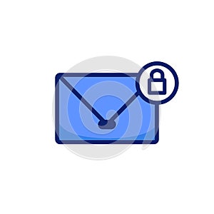 Locked email mail envelope icon with padlock sign symbol vector