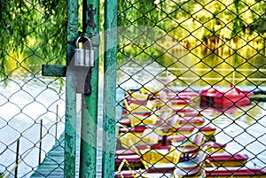 Locked fence to river