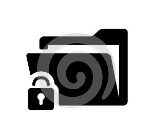 Locked folder  Confidential, Protection, Secret  vector icon illustration