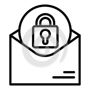 Locked folder icon, outline style