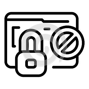 Locked folder icon, outline style