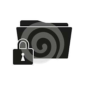 Locked folder icon. Vector illustration. EPS 10.