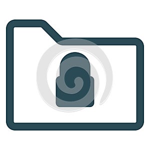 Locked Folder Isolated Vector Icon easily editable