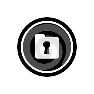 Locked folder logo, secret document icon, protected web folder, folder and lock symbol - Vector