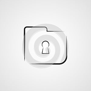 Locked folder vector icon