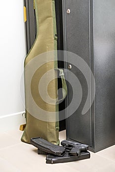 Locked  gun safe