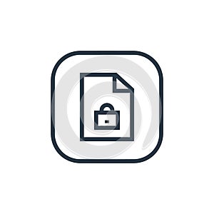 locked icon vector from files and folders concept. Thin line illustration of locked editable stroke. locked linear sign for use on