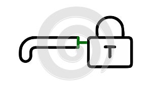 Locked Key Icon, Security and Access Control System vector design Generative AI