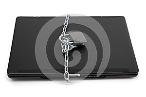 Locked laptop computer