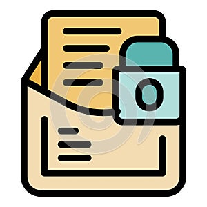 Locked mail icon vector flat
