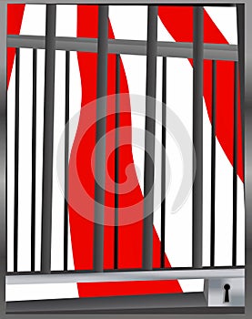 Locked Metal Cage Door Illustration 
