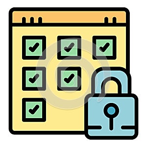 Locked online data icon vector flat