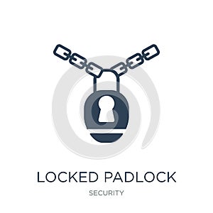 locked padlock with chain icon in trendy design style. locked padlock with chain icon isolated on white background. locked padlock