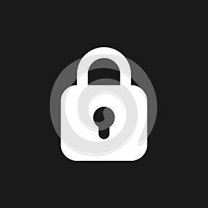 Locked padlock dark mode glyph ui icon