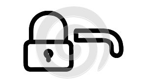Locked padlock and key outline icon security access, vector design Generative AI