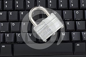 Locked Padlock on Keyboard