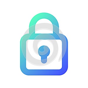 Locked padlock pixel perfect gradient linear ui icon