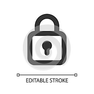 Locked padlock pixel perfect linear ui icon