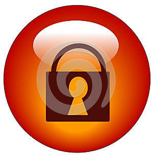 Locked padlock web button