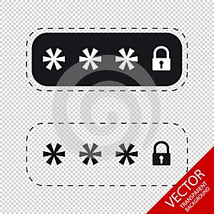 Locked Password Fields - Vector Icons - Isolated On Transparent Background