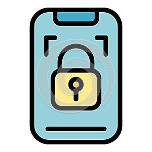 Locked phone icon vector flat