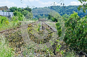 Locked railway line, storm