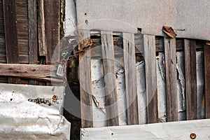 Locked Rustic Wood and Metal Doors