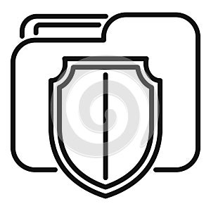 Locked secured folder icon outline vector. Document protect