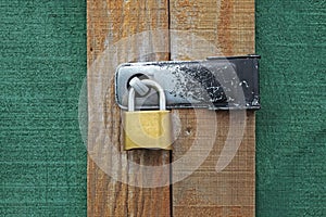 Locked shed door