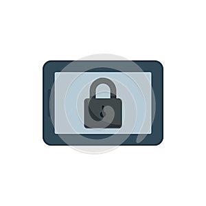 Locked tablet icon flat isolated vector