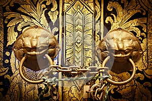 Locked temple door