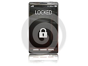 Locked touchscreen smartphone