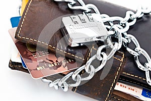 Locked wallet and credit cards