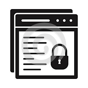 Locked website Glyph with background Vector icon which can easily modify or edit