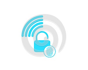 Locked Wifi Wireless Connection with lock fingerprint icon Wifi Icon Wifi Sign