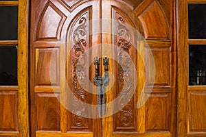 Locked wooden door