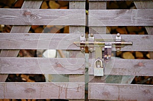 Locked wooden gate