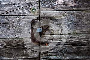 Locked wooden gate