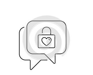 Locker with Heart line icon. Love symbol. Vector