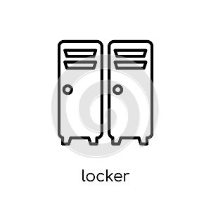 Locker icon. Trendy modern flat linear vector Locker icon on white background from thin line Gym and fitness collection