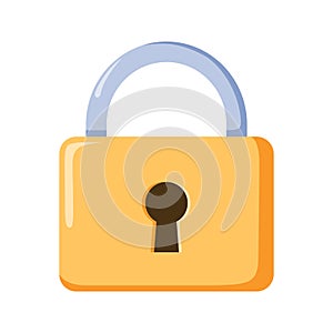 Locker icon, vector padlock symbol. Key lock illustration privacy and password icon. photo